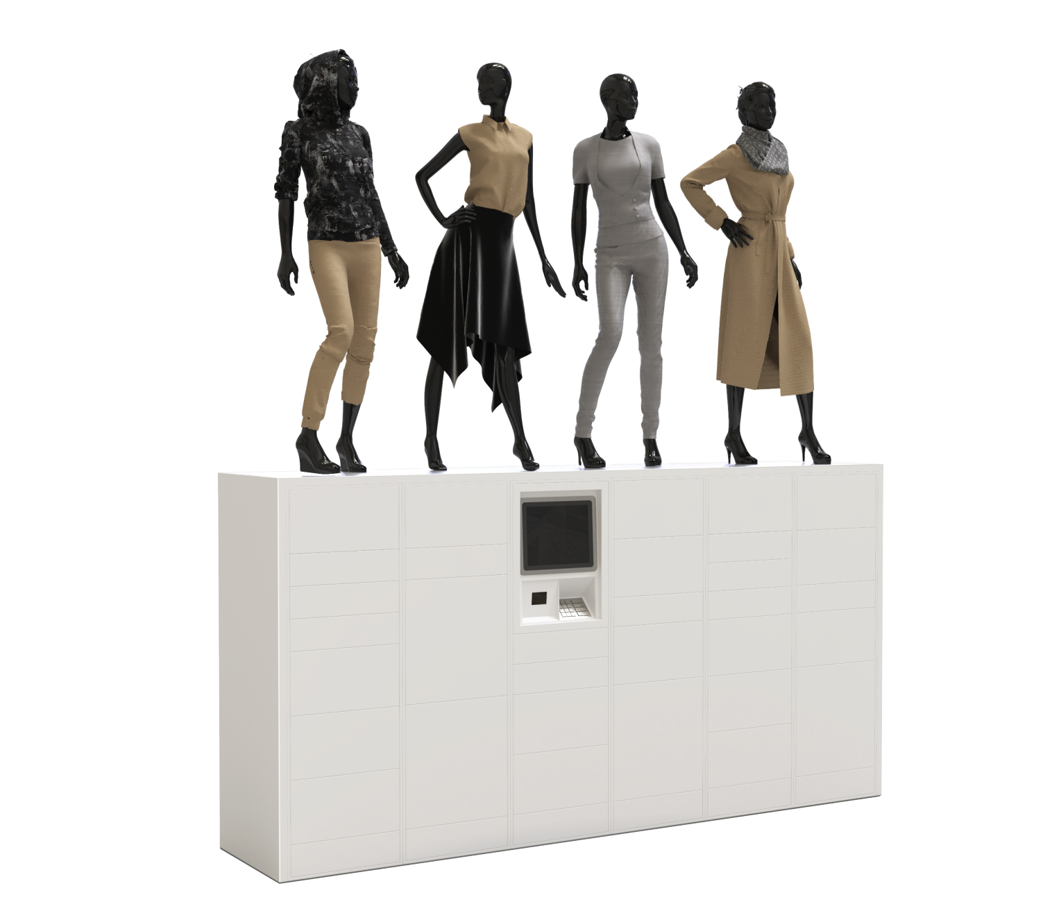 Image of a conceptual ParcelPort retail smart locker